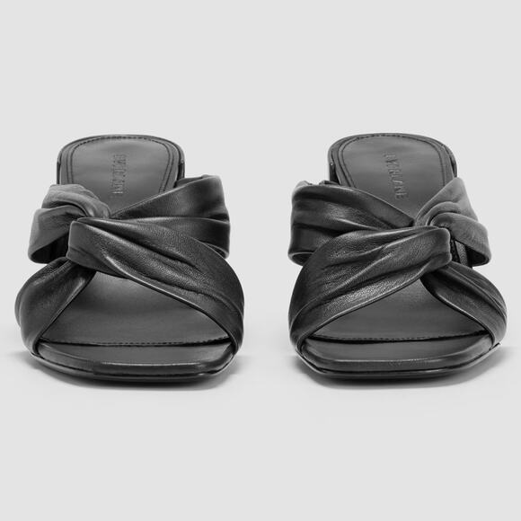 Everlane The Day Twist Heel Black Nappa Leather Sandals Size 7.5 New without Box - Picture 3 of 8